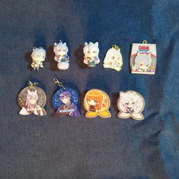 컬러풀 피치 아크릴 키링 피규어 9개 세트