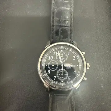 SEIKO 크로노그래프 100m 방수 블랙
