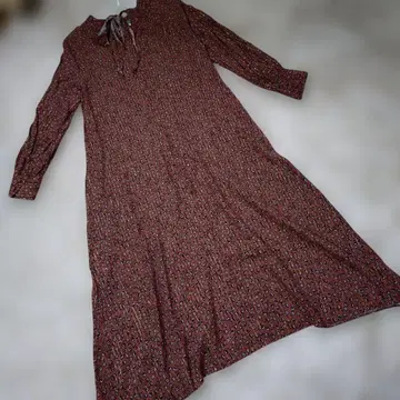 Ships 꽃무늬 긴팔 롱 원피스