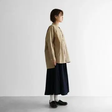 HUIS 하이 부드러운 코튼 밴드 카라 오버 셔츠 일본제