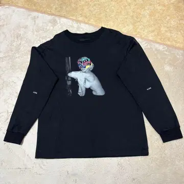 GOD SELECTION XXX 블랙 그래픽 프린트 긴팔 T셔츠