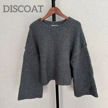 DISCOAT 그레이 니트 스웨터 긴팔