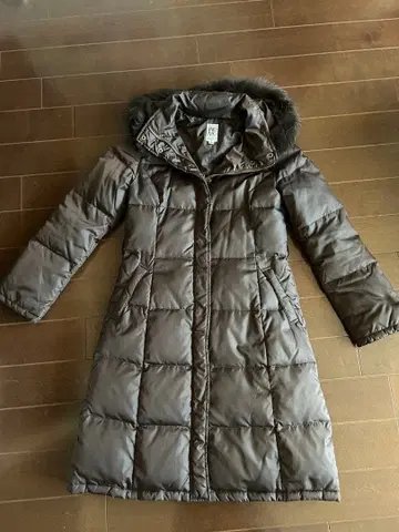 MICHEL KLEIN 다운 코트 38 후드 부착 브라운