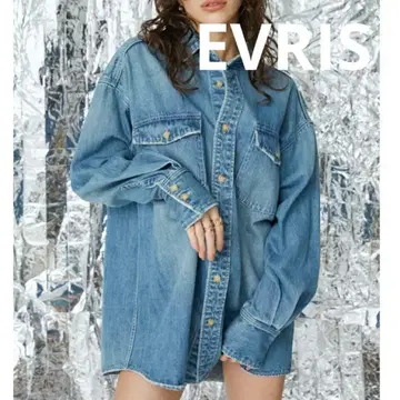 EVRIS 오버 사이즈 데님 셔츠 자켓