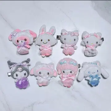 산리오 화이트 고양이 발레리나 시크릿 헤어 클립 컴프