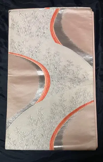 꽃 무늬 자수 후쿠로 오비 육통 1206