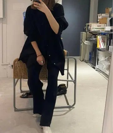 이 나프 ENOF 오버 사이즈 스웨이드 셔츠