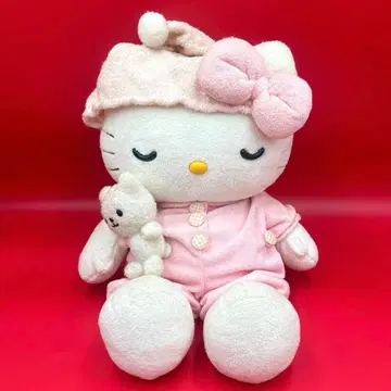 레어 초레어 2002년제 헬로키티 오야스미 인형 곰 봉제 인형 레트로