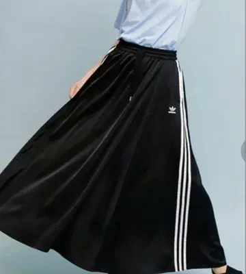 adidas 롱 스커트 플레어 스커트 새틴 트랙 스커트