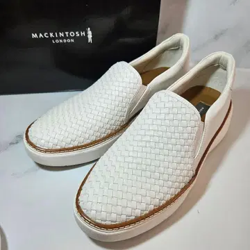 레어 매킨토시 런던 화이트 슬립온 통굽 아미메 24.5