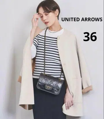 유나이티드 애로우즈 바이컬러 미들 코트