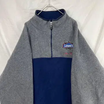 캐나다제 90s 레이싱 하프 지퍼 플리스 자켓 네이비
