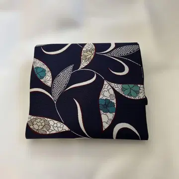 나고야 오비 네이비 컬러 꽃무늬