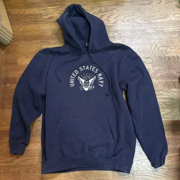 미국 해군 후드티 L 네이비