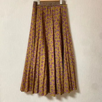 UNITED ARROWS 페이즐리 무늬 롱 플리츠 스커트 [ 36 ]