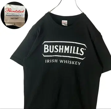레어 구제 의류 아이리쉬 위스키 부쉬밀스 빅 로고 블랙 T셔츠 L 사이즈