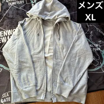 유니클로 맨투맨 풀 집업 후드티 남성용 XL 그레이 새상품급