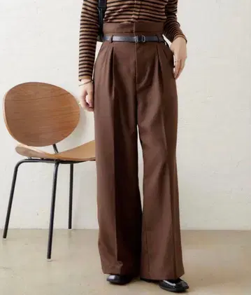 mystic 벨트 포함 슬랙스 팬츠