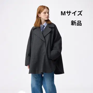 GU 코지 멜톤 케이프 코트 DARK GRAY M 사이즈