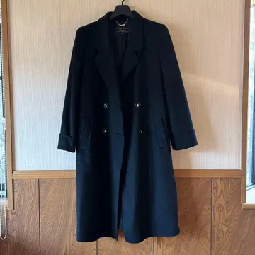 Leilian 레리안 캐시미어 롱 코트 더블 블랙 13+ 일본제