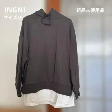INGNI 차콜 그레이 M 후드 부착 후드티