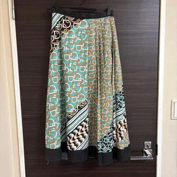 Diagram 모노그램 프린트 플리츠 스커트 그레이스 콘티넨탈