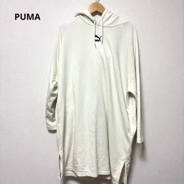 Puma 후드 부착 화이트 원피스 L 사이즈