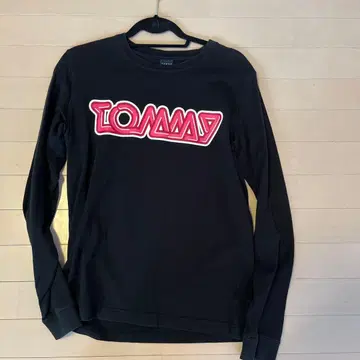 TOMMY 블랙 로고 긴팔 티셔츠 M