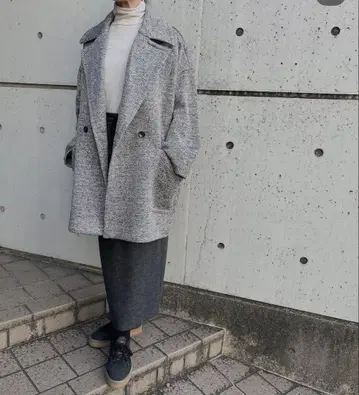 아쉬로브 속기모 피코트 블랙