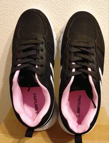 PASTLURE 블랙/핑크 스니커즈 24.0cm