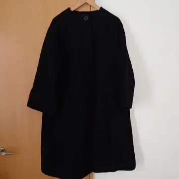 노카라 코트 Simplicite 블랙 비슈 울