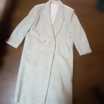 글렌체크 롱 코트