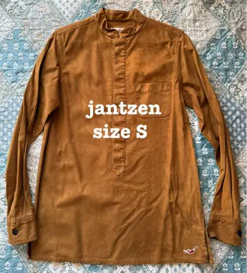 Jantzen 브라운 스탠드 카라 셔츠 S