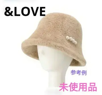 [신상] &LOVE 행복 펄 비즈 에코 퍼 버킷햇 베이지