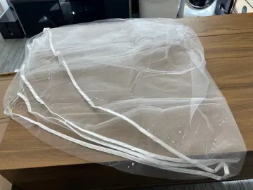 화이트 롱 웨딩 베일 비즈 포함