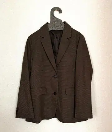 무인양품 브라운 체크 테일러드 자켓