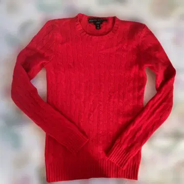 랄프 로렌 캐시미어 스웨터 레드 M 사이즈