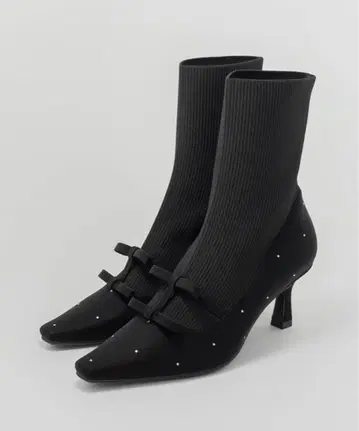 RANDA 미니 리본 니트 도킹 부츠 S 사이즈