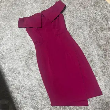 DEA 버건디 오프숄더 타이트 드레스 M