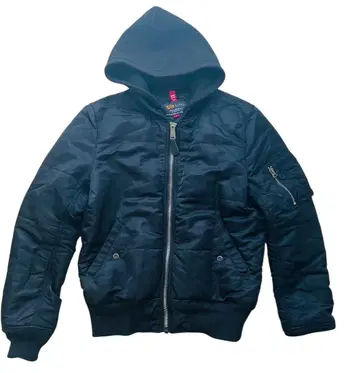 ALPHA INDUSTRIES 후드 부착 MA-1 자켓 S 블랙