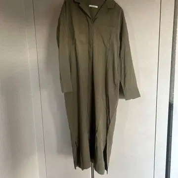 URBAN RESEARCH 올리브색 긴팔 롱 셔츠 원피스