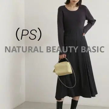 새상품급 [내추럴 뷰티 베이직] 새틴 도킹 니트 원피스