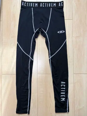 ACTIVEM 블랙 레깅스 스트라이프
