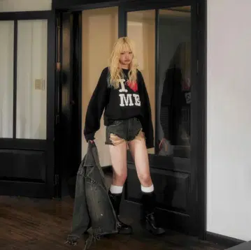 ACLENT Logo jacquard lame knit tops