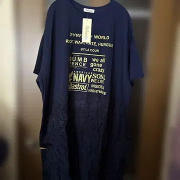 새상품 네이비 그래픽 레이스 반팔 원피스