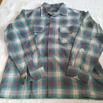 극상 새상품급 좋은 배색 Pendleton 울 플란넬 셔츠 34L 사이즈