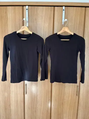 [2장 세트] UNIQLO 히트텍 울트라 웜 초극난 S 블랙