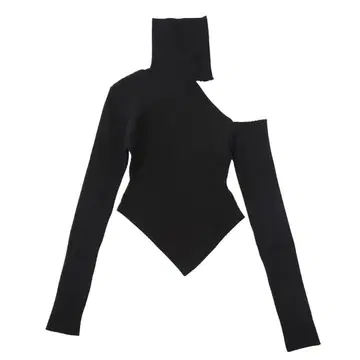 aclent 오픈 숄더 터틀 니트 탑