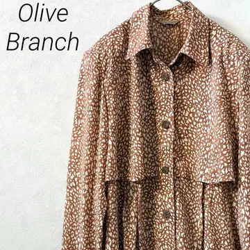 올리브 브랜치 셔츠 백리본 올 패턴 루즈핏 일본제 레트로