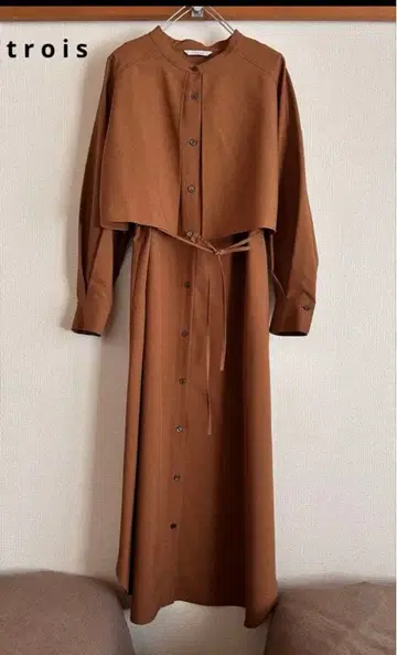 트로와 trois 롱 셔츠 원피스